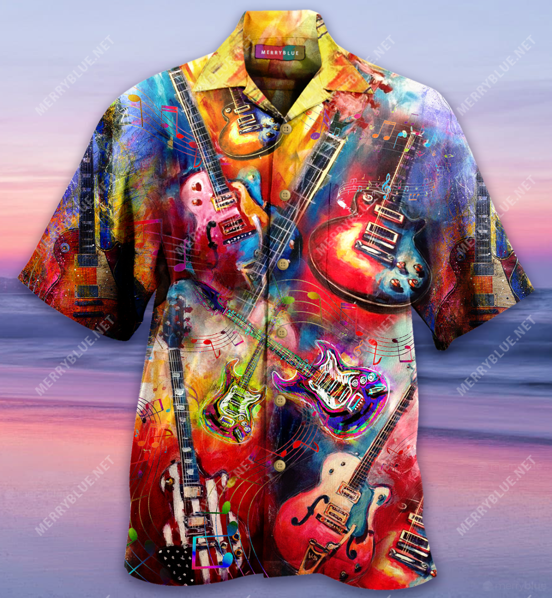 Colorful Guitar Unisex Hawaii Shirt Ha108890