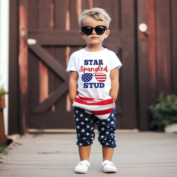 Boy Memorial Day Toddler Shirt – 4th of July Shirt – Boho Coquette Bows Tee – Cute Fourth of July Kids Shirt – Southern girl Clothes