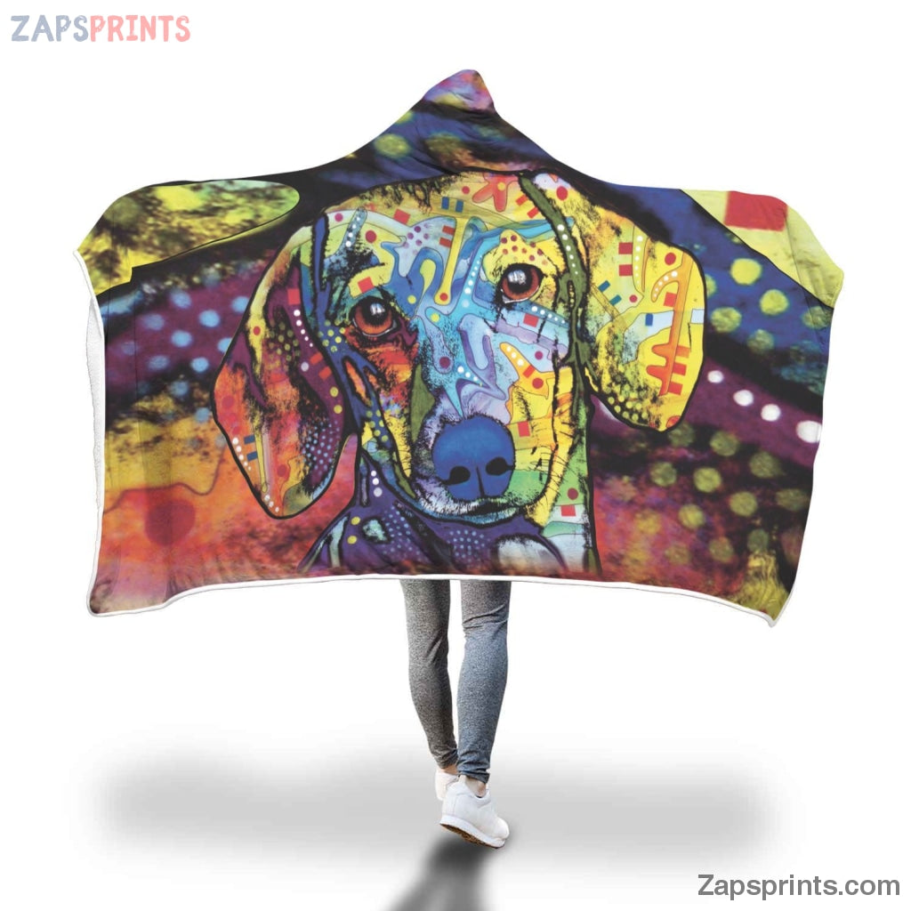 Dachshund Design Hooded Blanket – Dean Russo Art