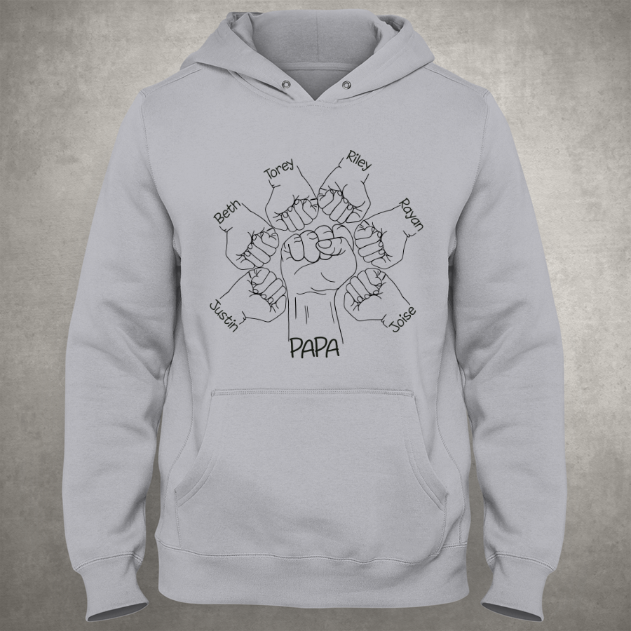 Papa And Grandkids Hands Hoodie