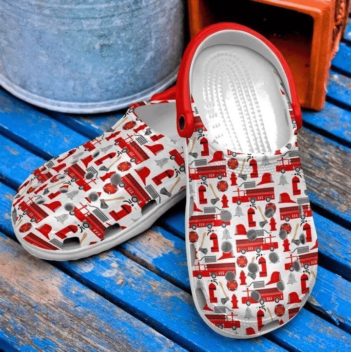 Firefighter Pattern Classic Clogs Shoes