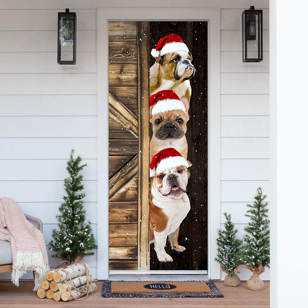 Tmarc Tee Bulldog Door Cover Christmas Gift Home Decor