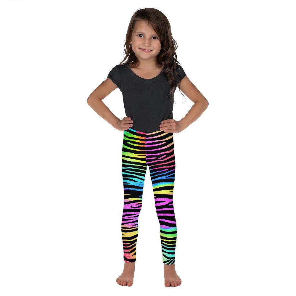 Colorful Zebra Striped Kid’S Leggings