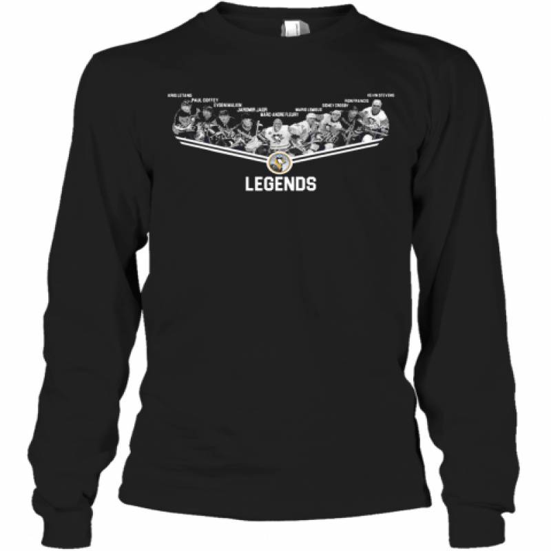 Pittsburgh Penguins Legends Team Player Signature Long Sleeve T-Shirt