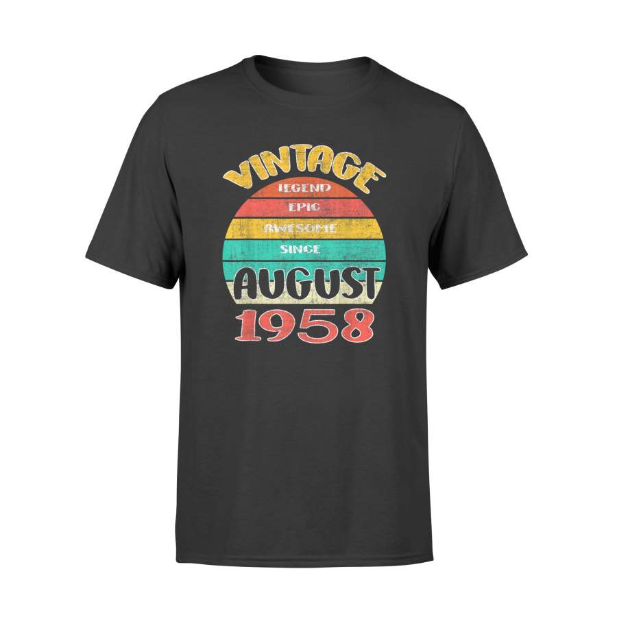 Birthday Gift – August 1958 Vintage Funny 61st – Standard T-shirt