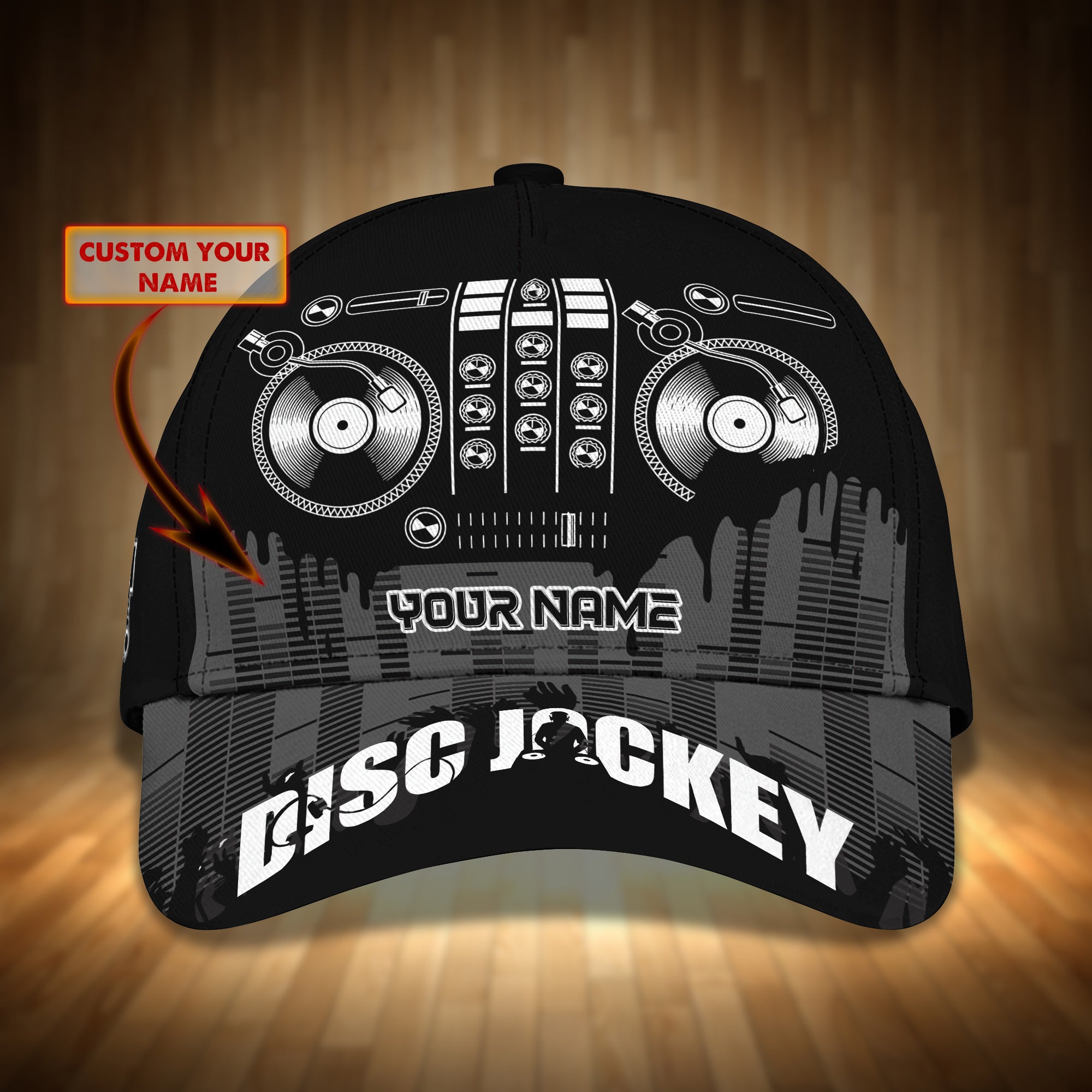 Personalized 3D Full Printed Baseball Cap Hat For A Disc Jockey, Dj Cap, Dj Hat For Him, Her