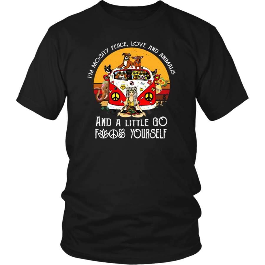 Retro Vintage I’m Mostly peace love and animals a little go fuck yourself shirt