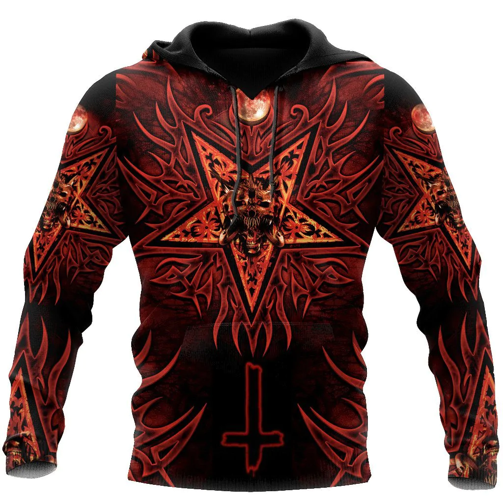 Shape Of Satanic Skull Hoodie For Men And Women, Satanics Skulls Hoodies, Satanic Hoodie