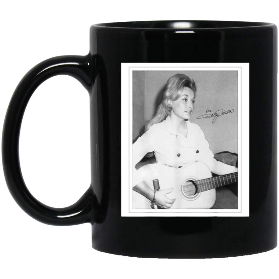 Dolly Parton Vintage Polaroid Black Mug