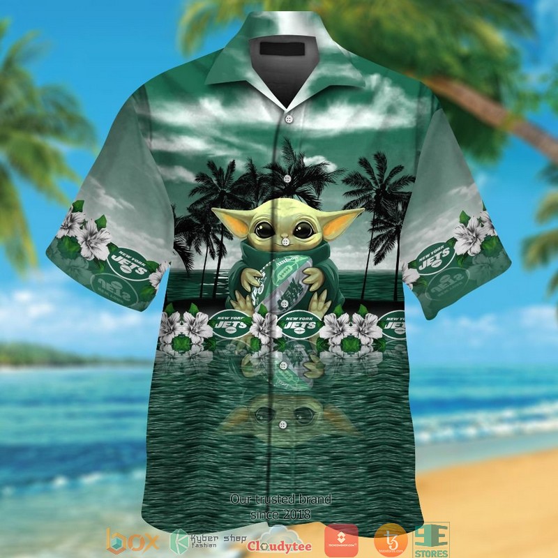 New York Jets Baby Yoda Hawaiian Shirt