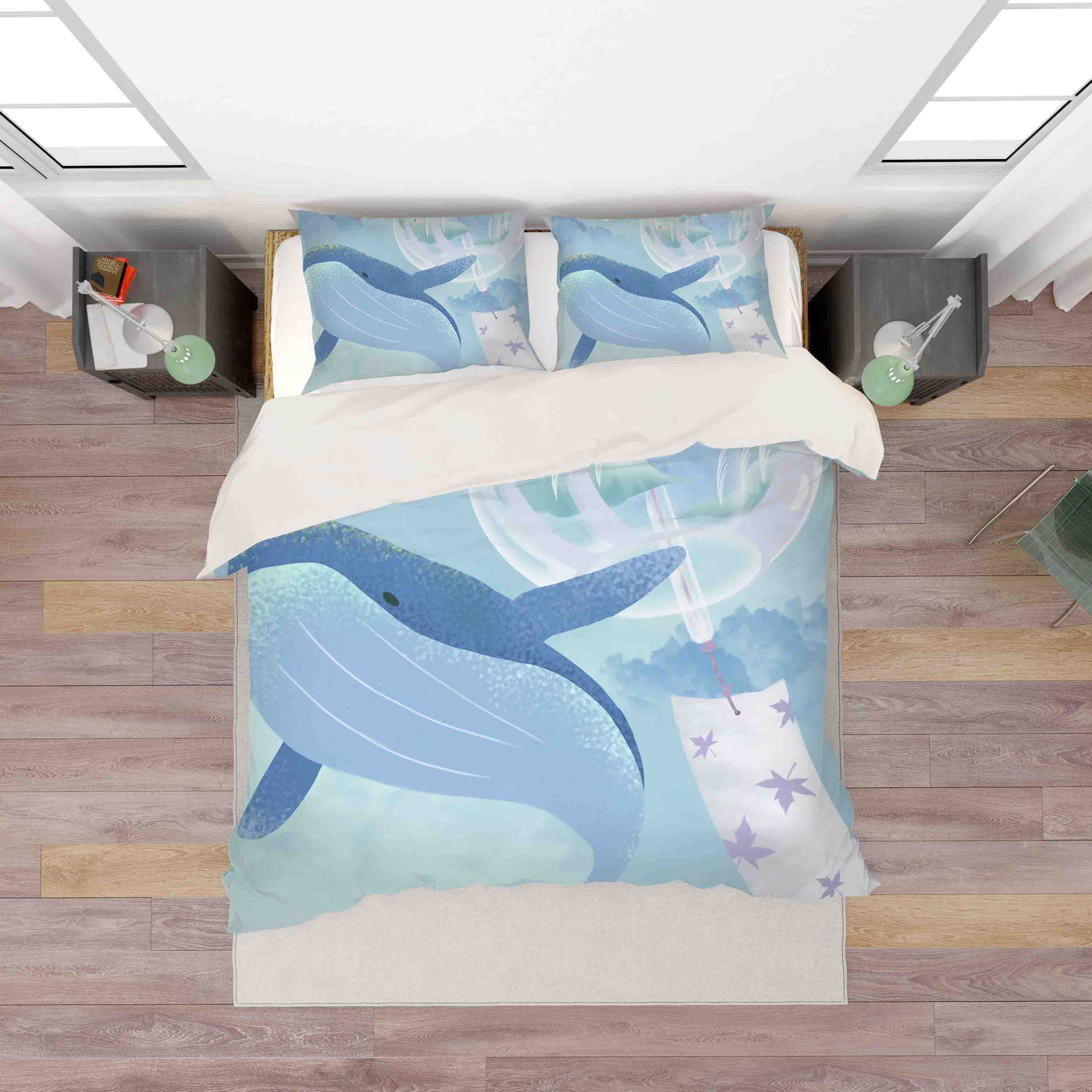 3D Blue Whale Quilt Cover Set Bedding Set Pillowcases 83