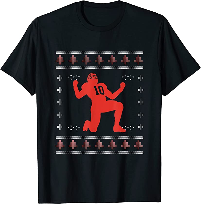 Ugly Christmas X-Mas Rugby Player Team New Year Santa Claus T-Shirt