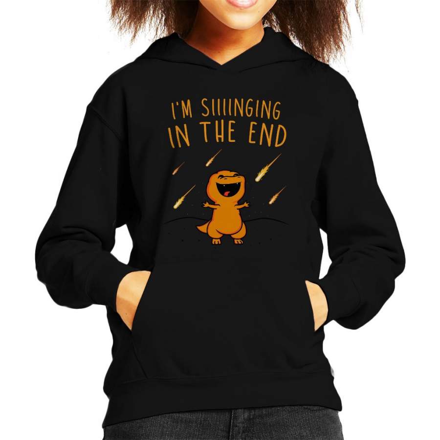 Singing In The End Dinosaur Kid’s Hooded Sweatshirt