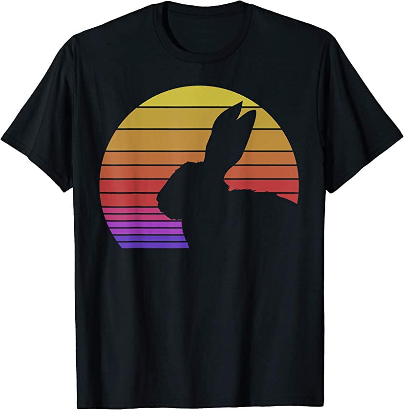 Retro Style T-Shirt Rabbit Silhouette Vintage T-Shirt