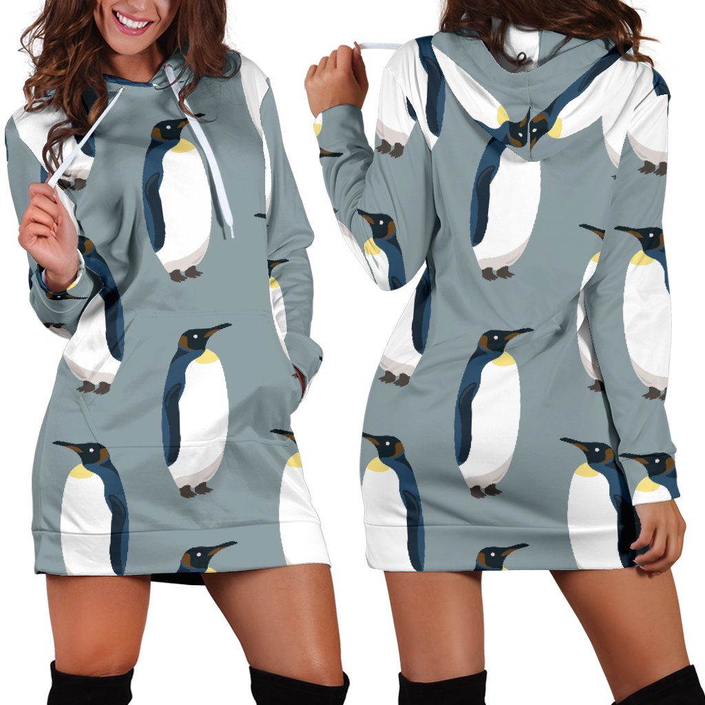 Penguin Pattern Theme Women Hoodie Dress