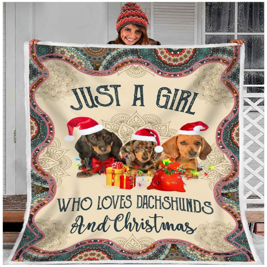 ZALOOO Just A Girl Who Loves Dachshunds And Christmas Blanket