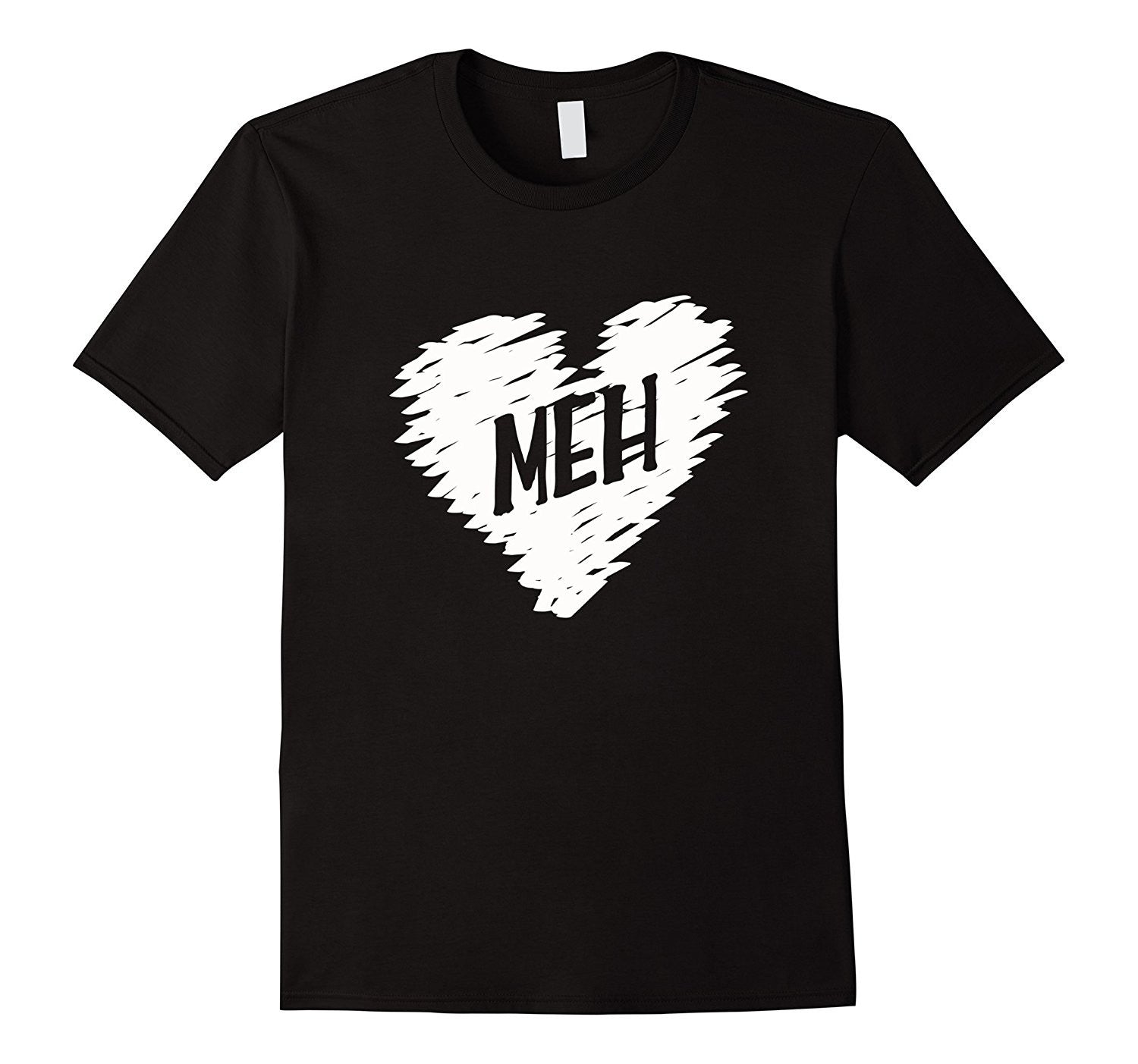 Meh Anti Valentines Day Candy Heart Sarcastic Expression Tee