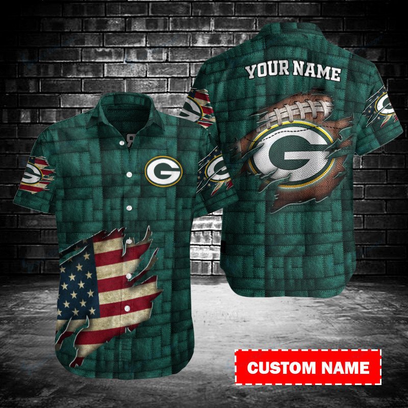 Green Bay Packers Personalized Button Shirt Bb118