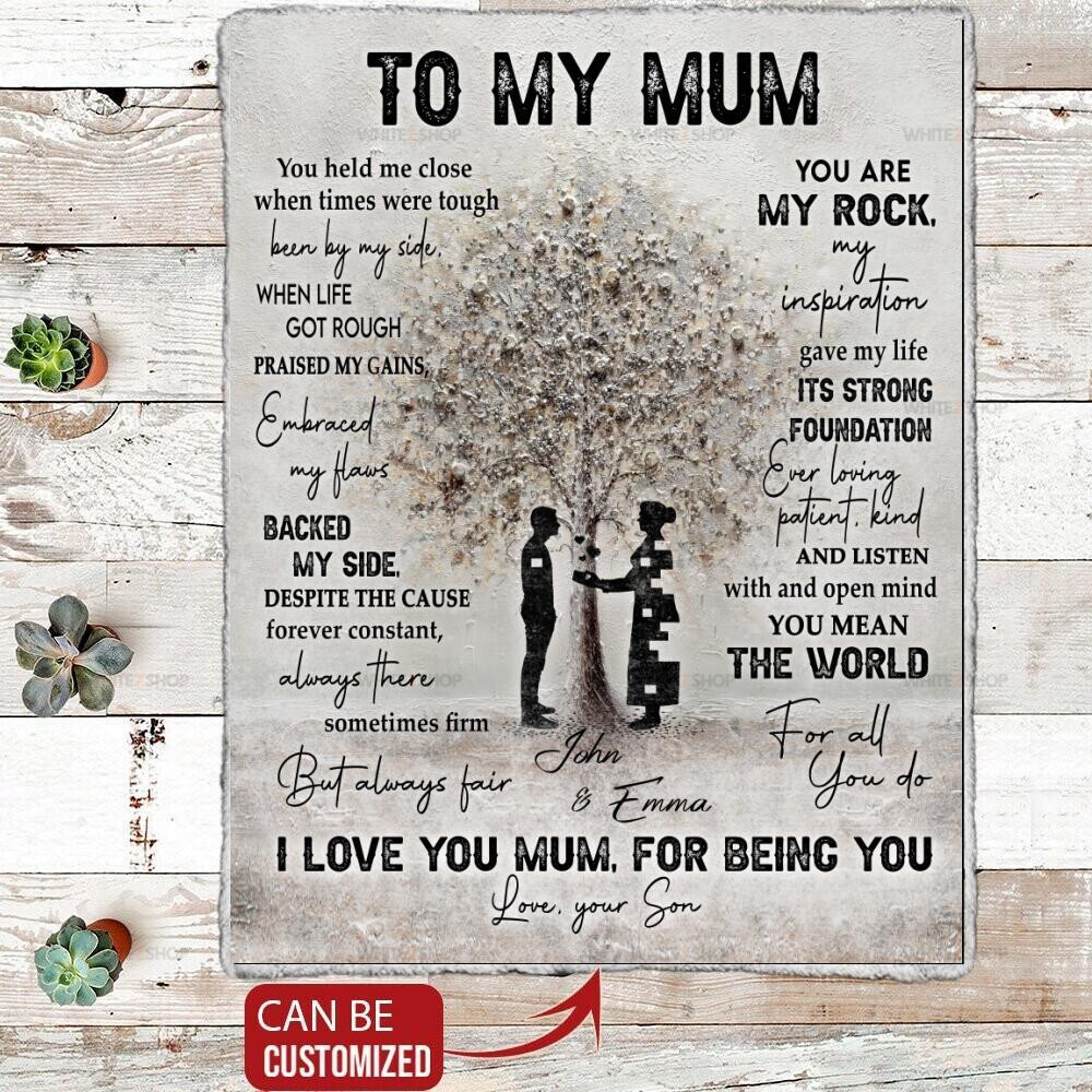 Son To Mom Personlized Blanket Mother’S Day – To My Mom You Were The First Person To Hold My Hand