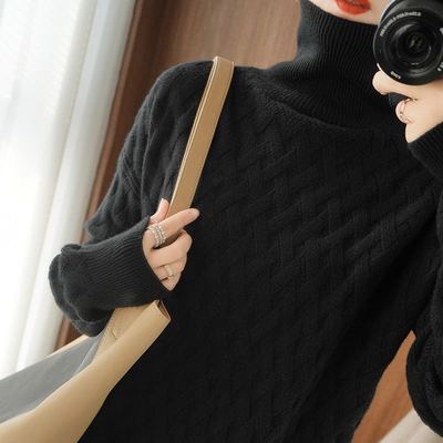 WYWMY Autumn Winter Turtleneck Cashmere Sweater Women 2022 New Style Languid Breeze Loose Thick Pullover Underlay Wool Sweater alx