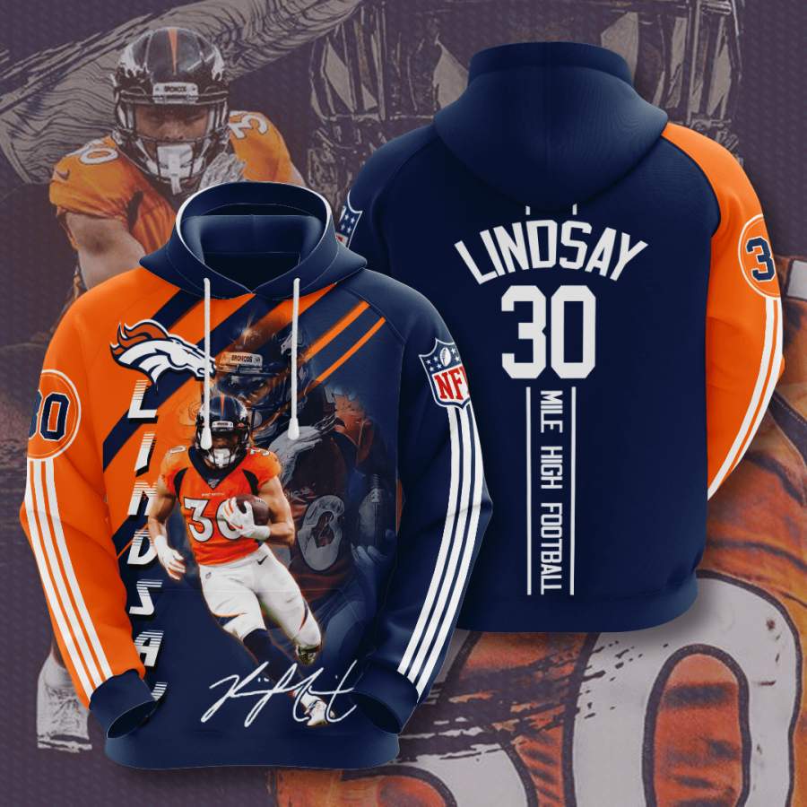 Denver Broncos Phillip Lindsay Hoodie Unisex 3D All Over Print