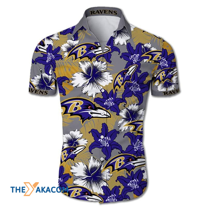 Baltimore Ravens Nfl Team Gift For Fan Tropical Flower Short Sleeve Hawaii Shirt Ha78758