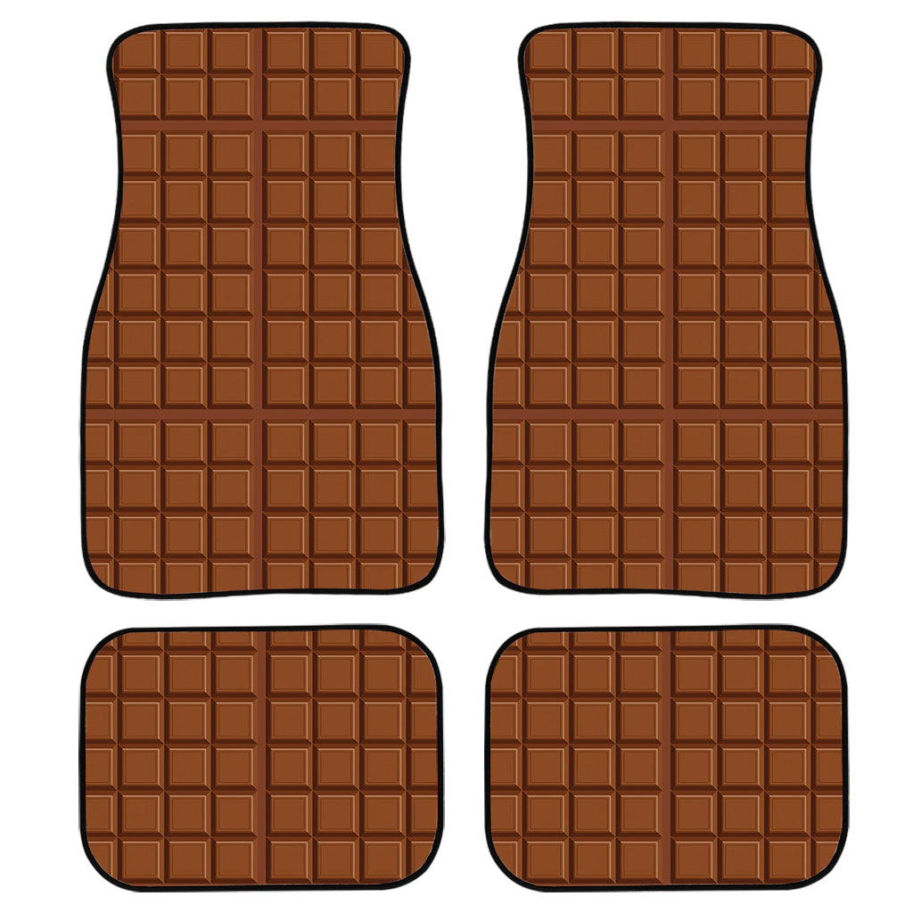 Chocolate Bar Pattern Print Front And Back Car Floor Mats, Front Car Mat