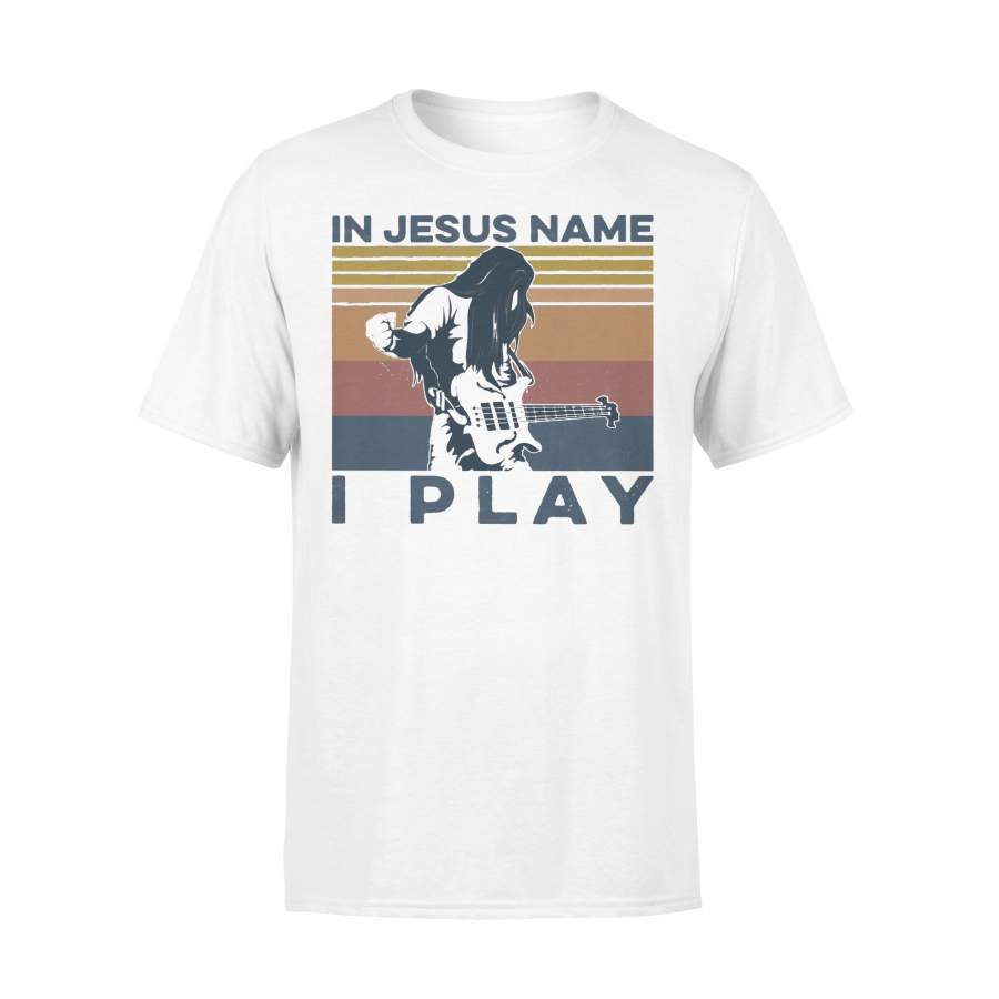 In Jesus Name I Play Guitar Vintage T-shirt