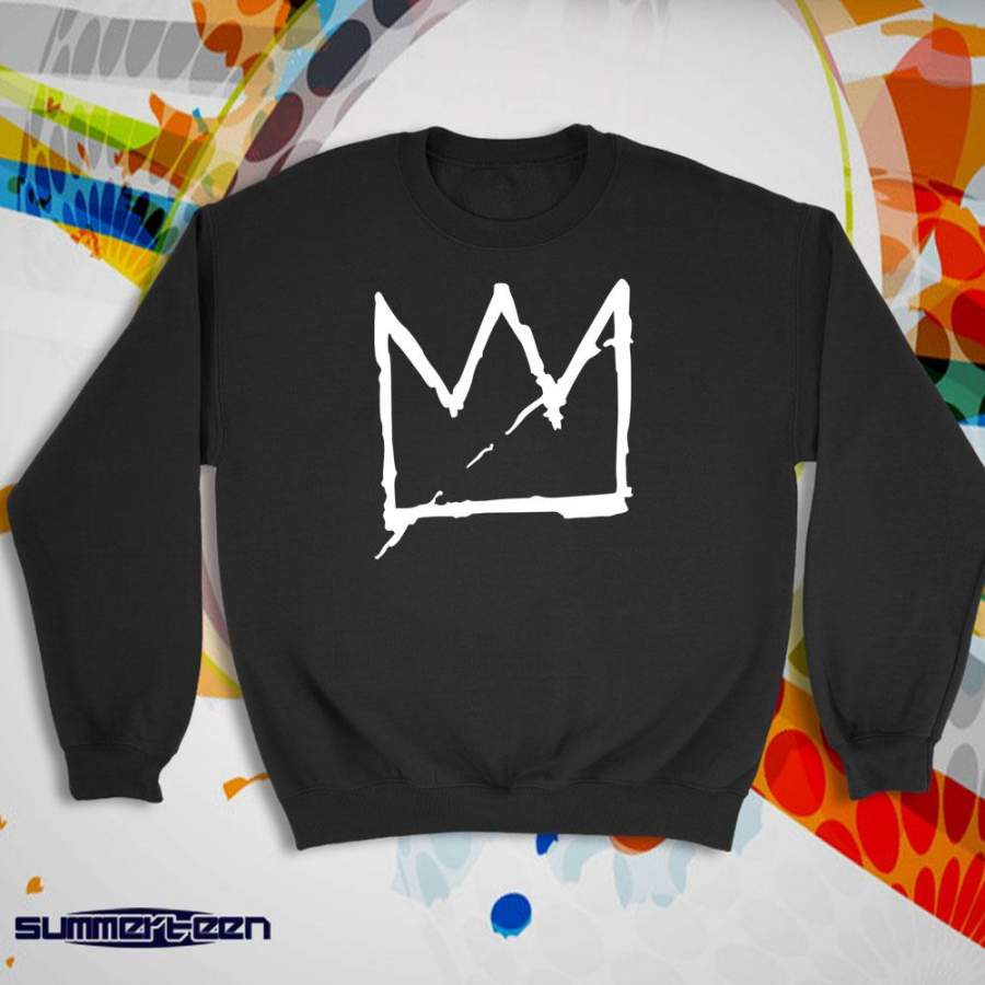 Basquiat Crown Jean Michel Basquiat Graffiti Street Art Andy Warhol Aesthetic Streetwear Tumblr Women’S Sweatshirt