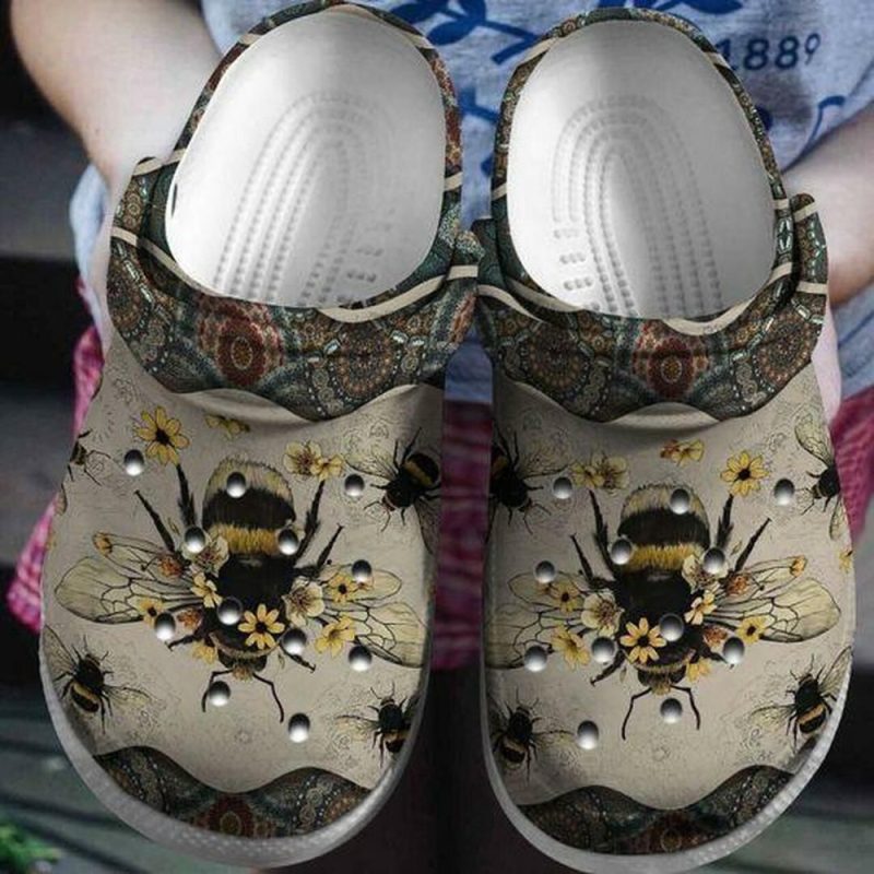 Bee Mandala Personalized 202 Gift For Lover Rubber clog Shoes Comfy Footwear