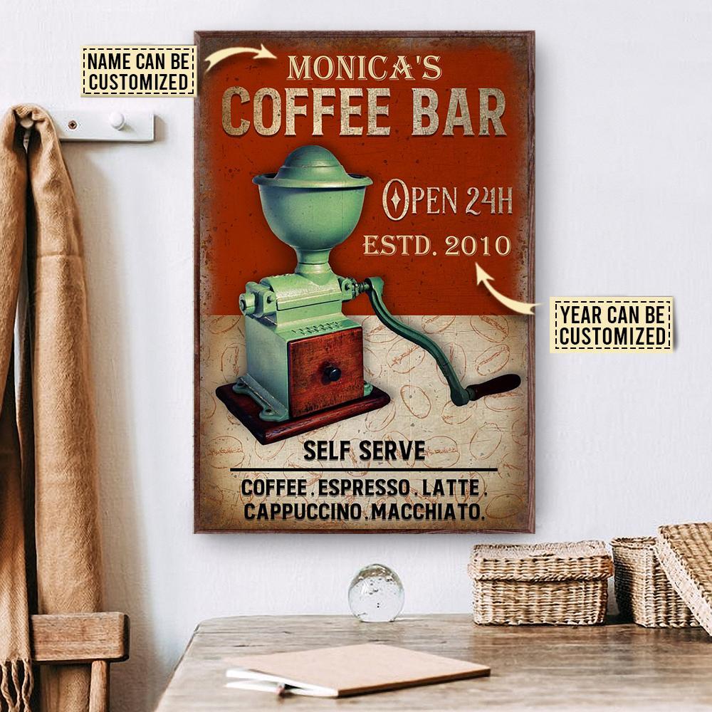 Aeticon Gifts Personalized Coffee Bar Self Serve Canvas Mom Dad Gift Home Decor