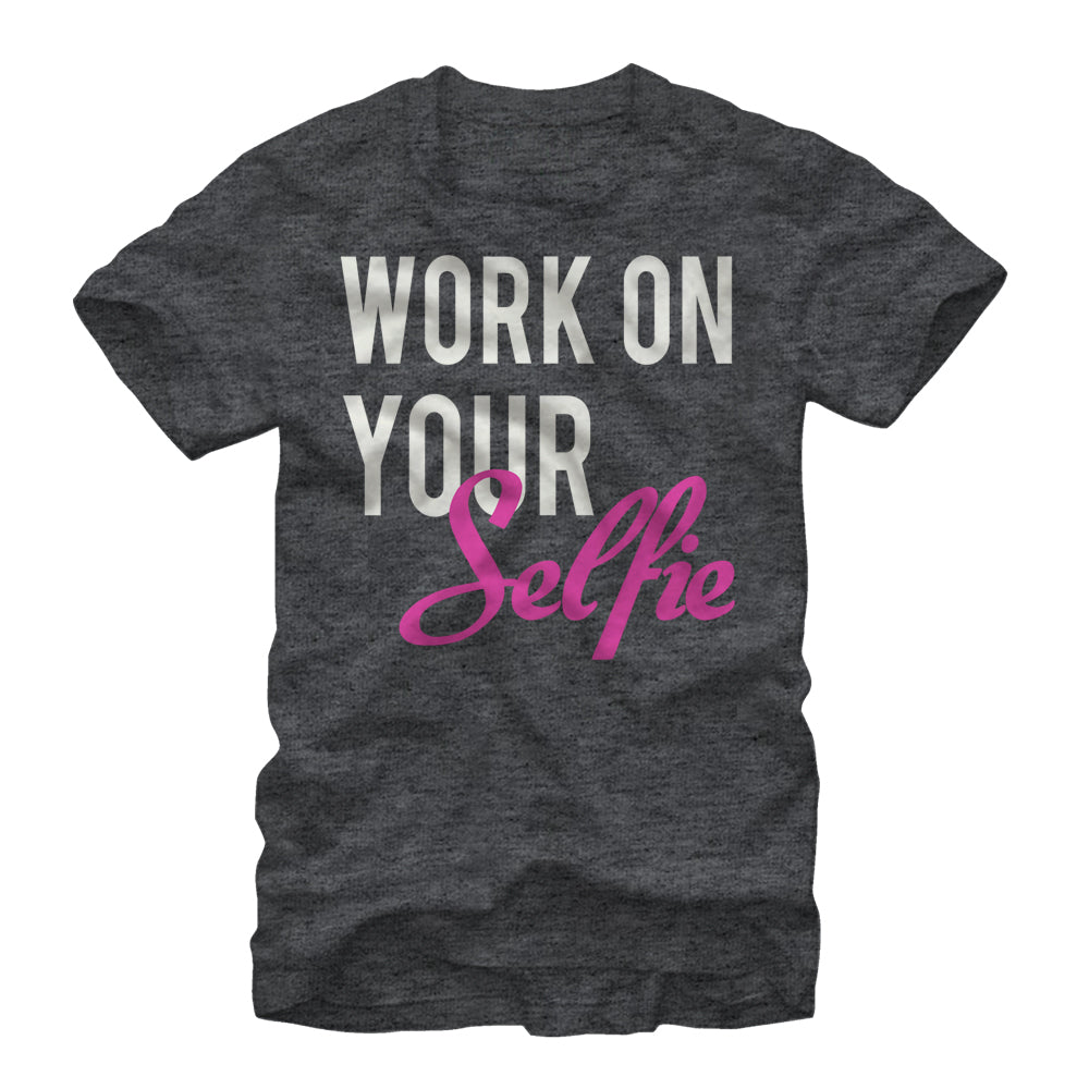 Chin Up Women’S Work On Your Selfie  Boyfriend Tee