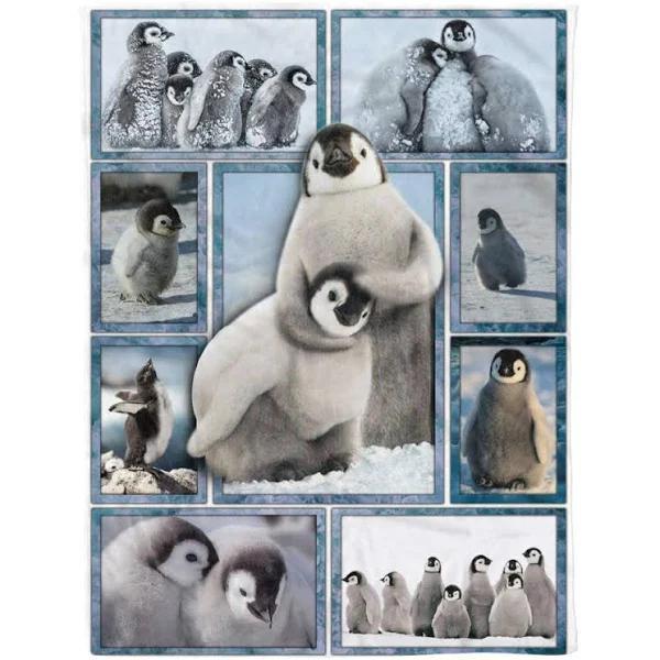 Animal Pemola Penguin Winter Fleece Blanket Family Gift Home Decor Bedding Couch Sofa Soft And Comfy Cozy