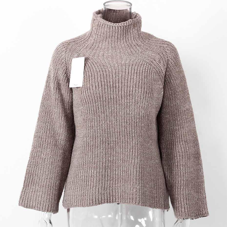 Warm Knitted Turtleneck Long Sleeve Sweater