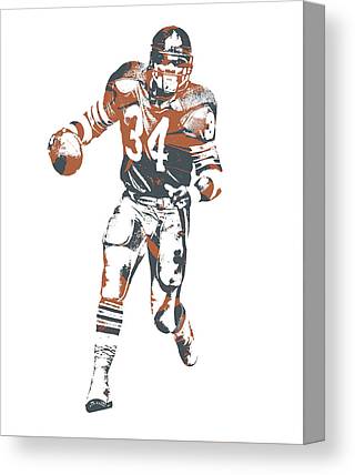 Walter Payton Chicago Bears Pixel Art 12 Joe Hamilton Canvas Print