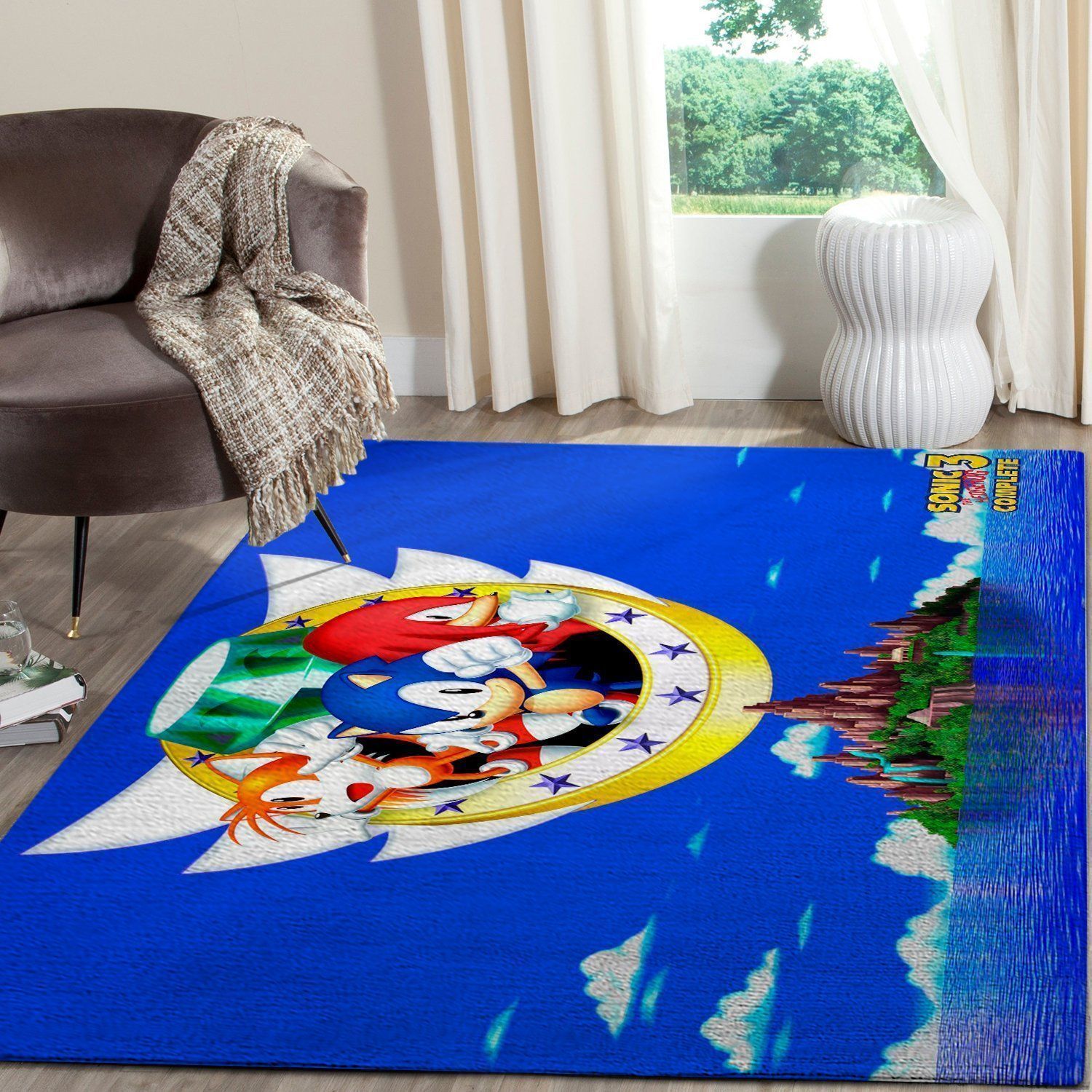 Sonic The Hedgehog Area Rug / Gaming Carpet, Gamer Living Room Rugs, Floor Decor 101111