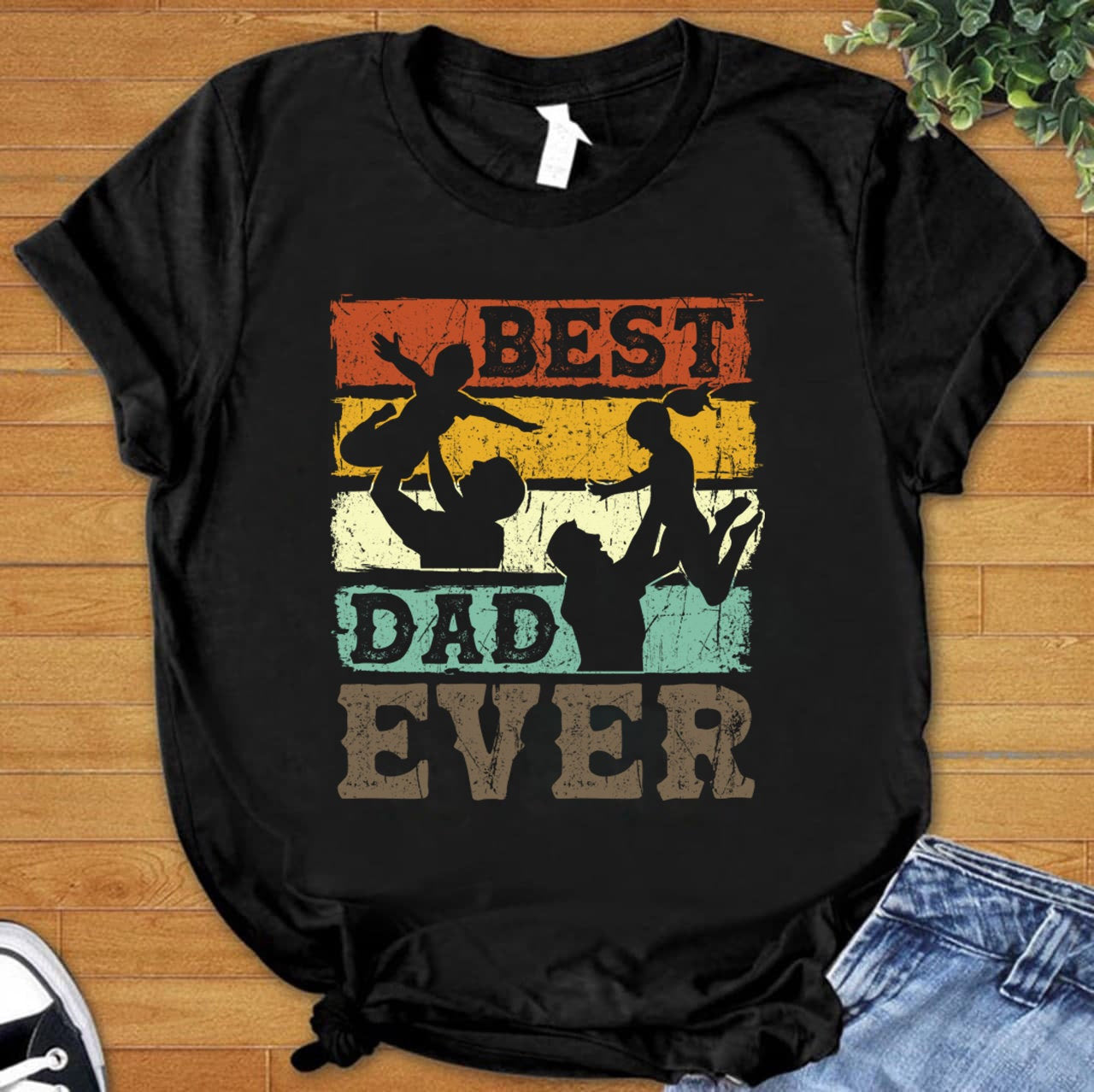 Best Dad Ever Retro Vintage Graphic Unisex T Shirt, Sweatshirt, Hoodie Size S – 5XL