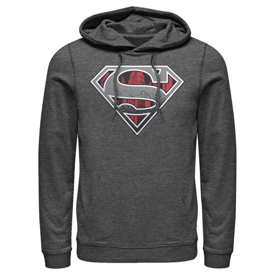 Superman Men’s Logo Grunge  Lightweight Hoodie