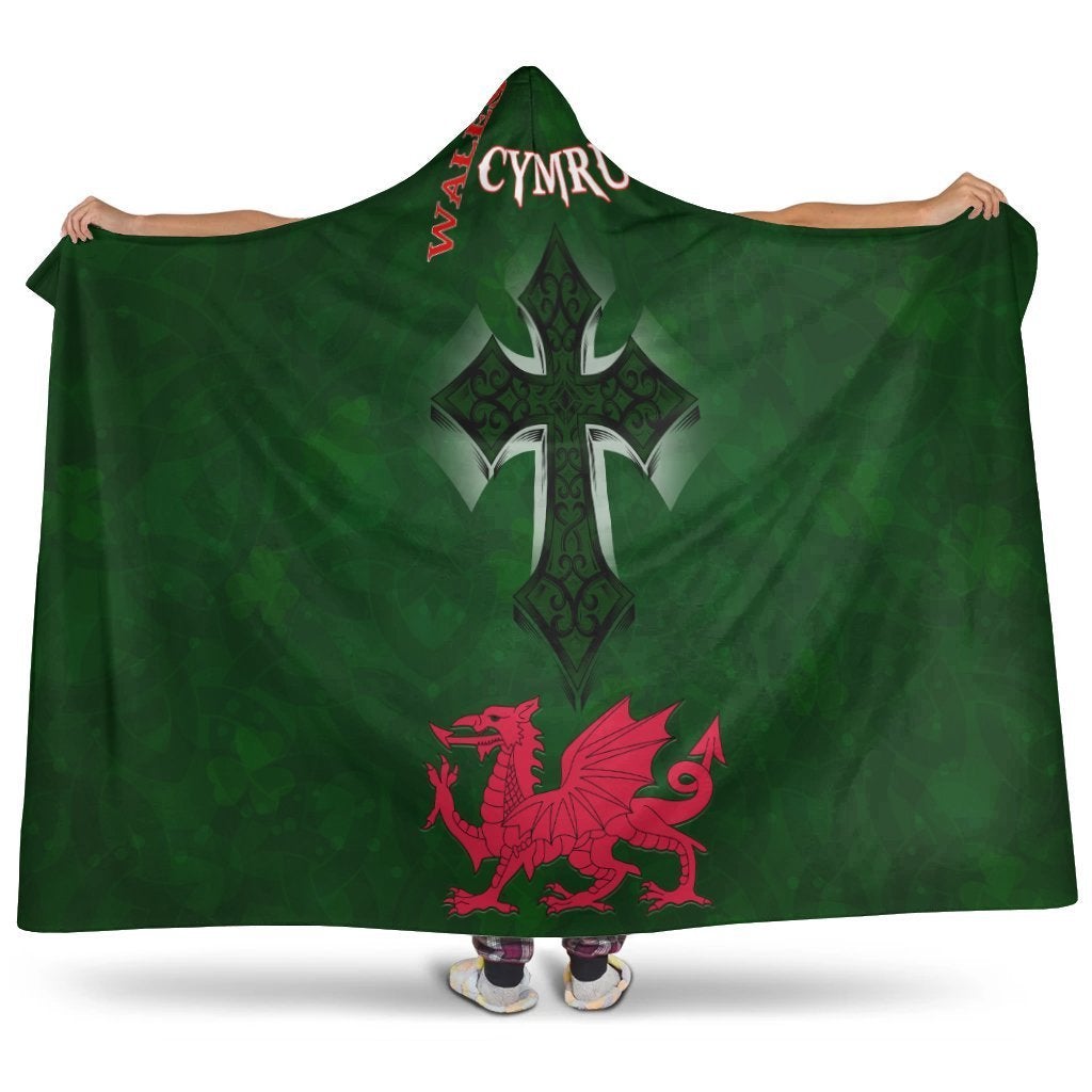 Wales Hooded Blanket Wales Cymru Celtic Cross