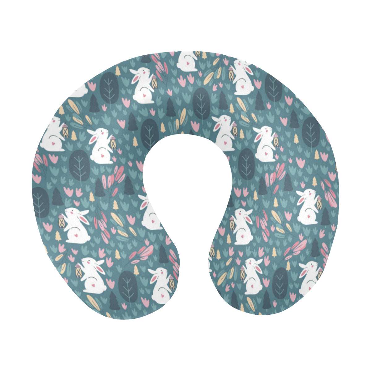 Cute Rabbit Pattern U-Shaped Travel Neck Pillow