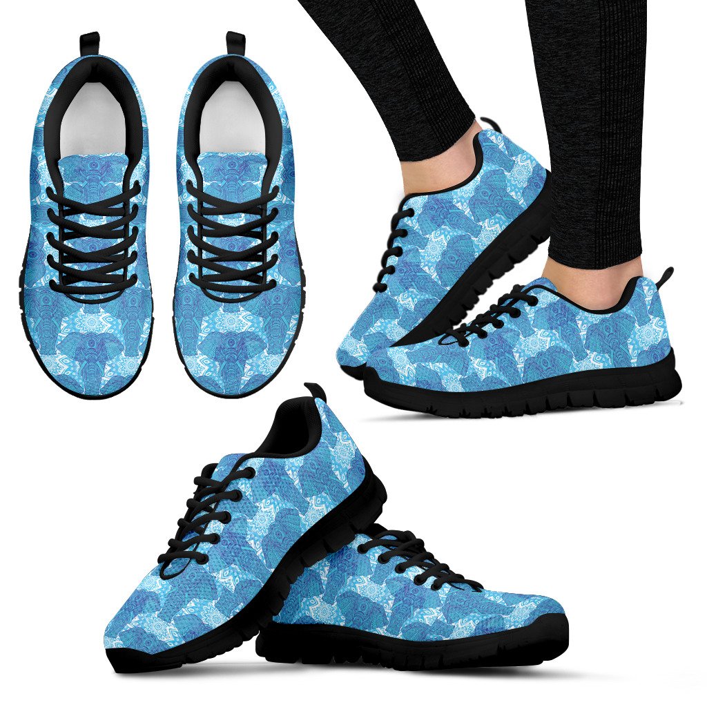 Blue Mandala Elephant Sneakers