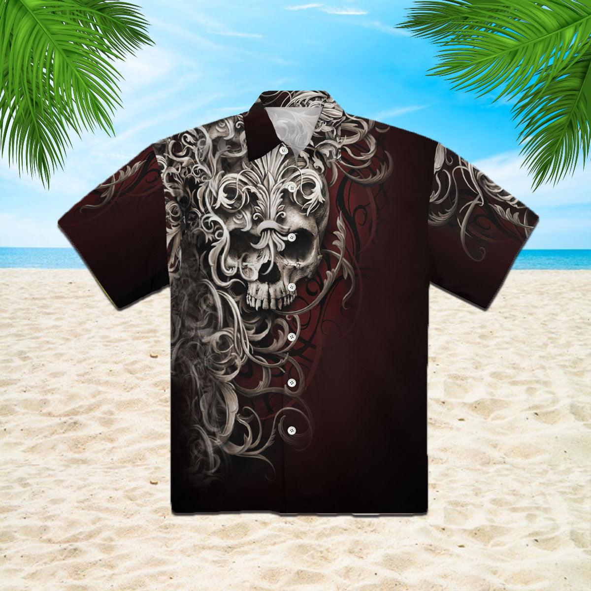 Oragontee Shoulder Wrap Skull Hawaii Shirt For Men Women Adult Ha37498