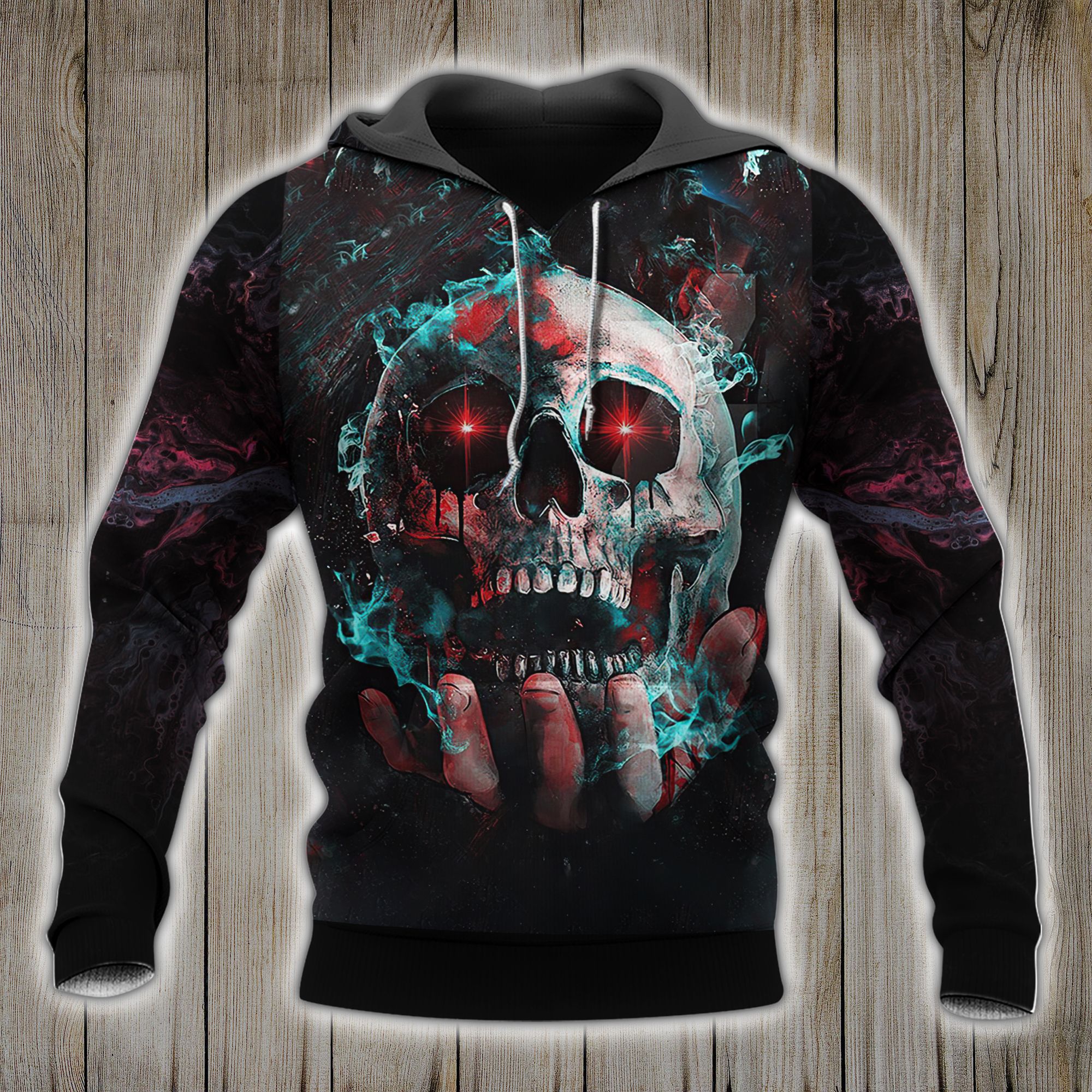 AmazeStyleZ Hand Bright Eyes 3D Hoodie Gift For Skull Lover 3D Printed Hoodie/Sweater