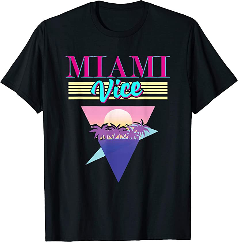 Vintage Miami Florida Cityscape Retro Graphic Cool Shirt