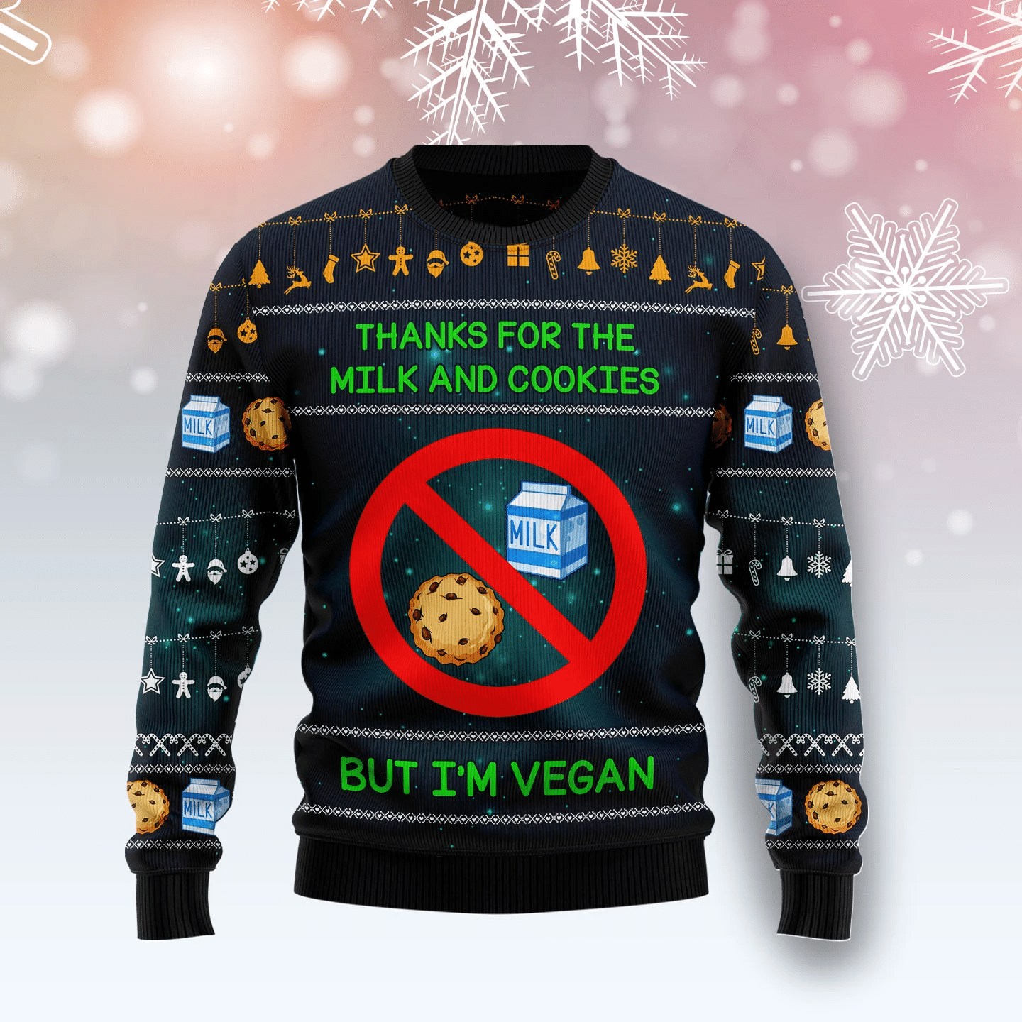 Vegan Thanks Christmas Ugly Sweater