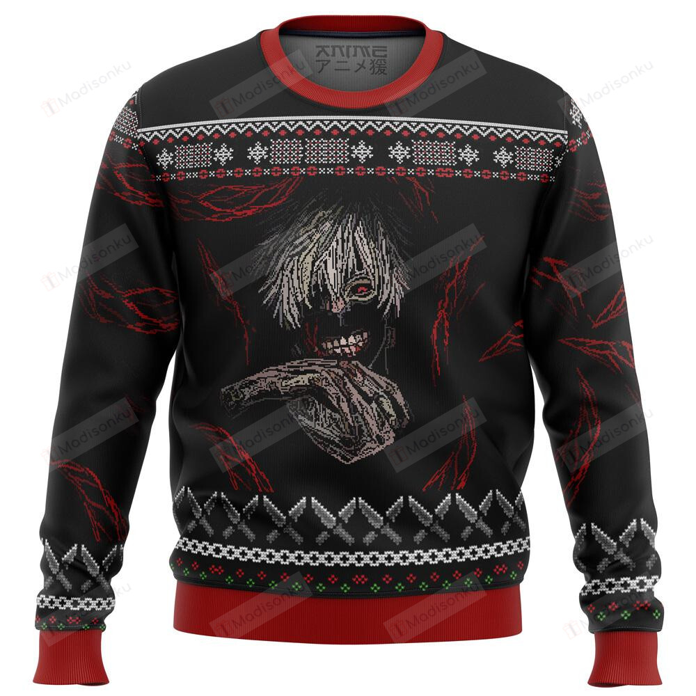 Tokyo Ghoul Dark Kaneki Premium Ugly Christmas Sweater, All Over Print Sweatshirt