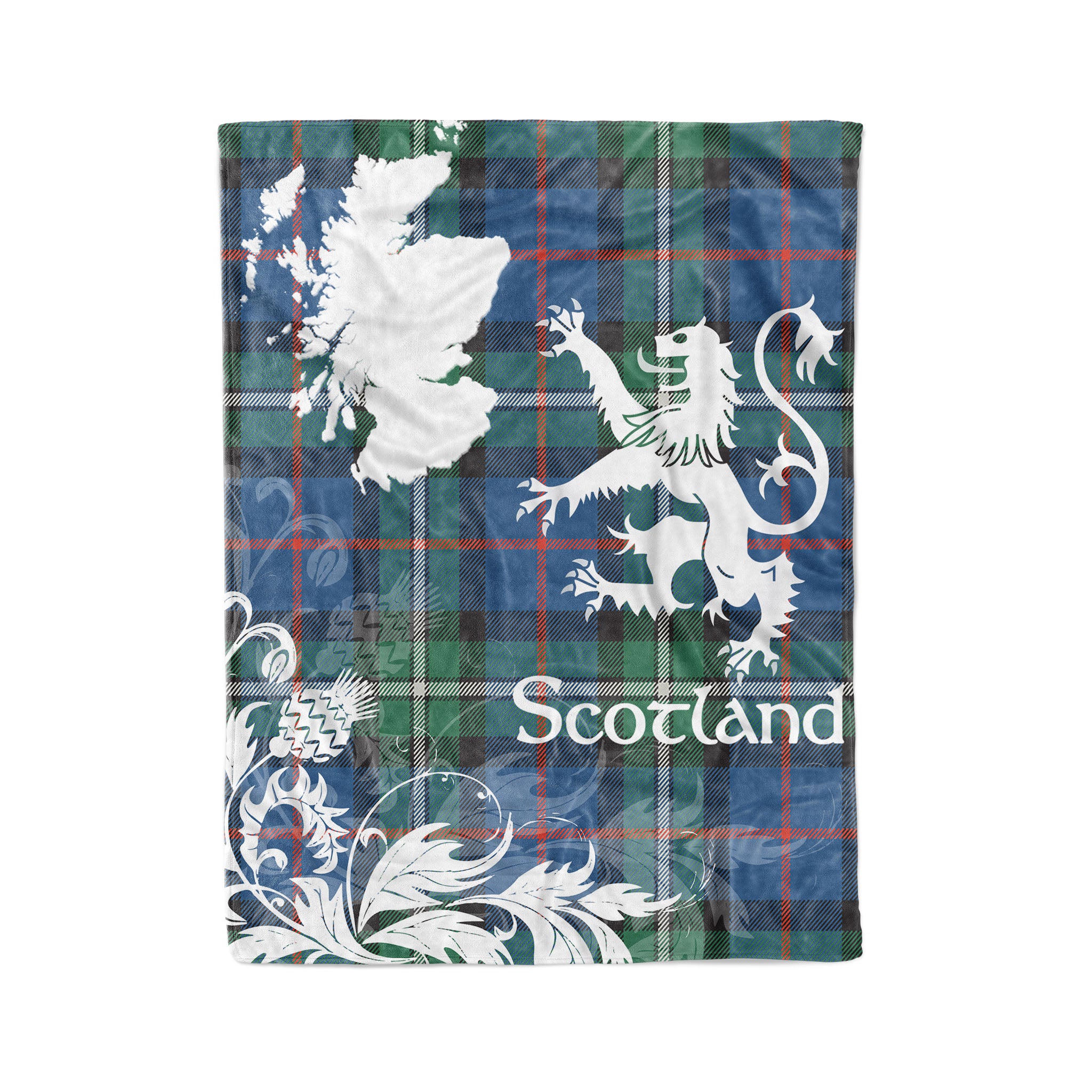 Tartan Plaid Fleece Blanket Tartan Blanket Thistle And Lion Scottish Clan Macphail Plaid Blanket