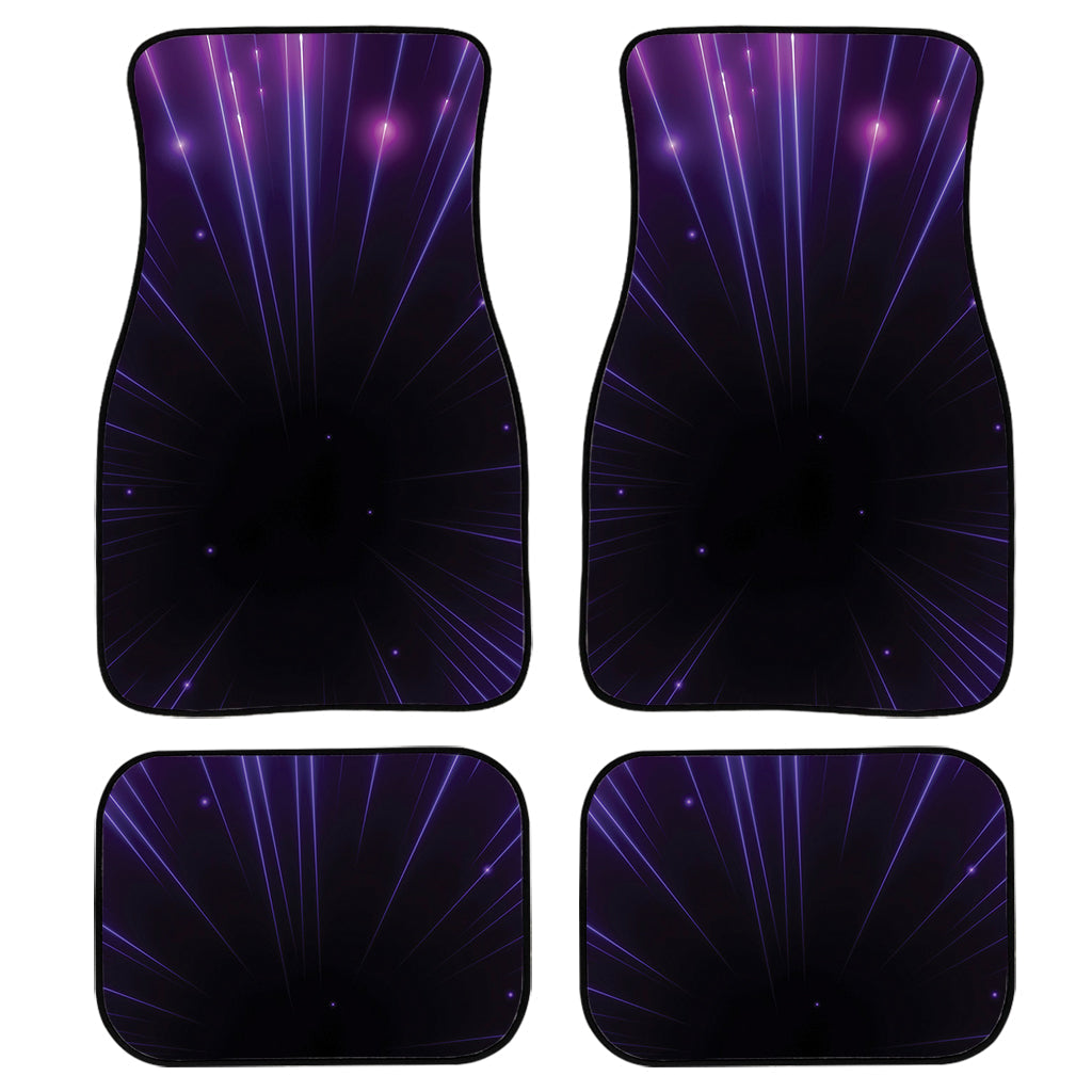 Purple Hyperspace Print Front And Back Car Floor Mats, Front Car Mat