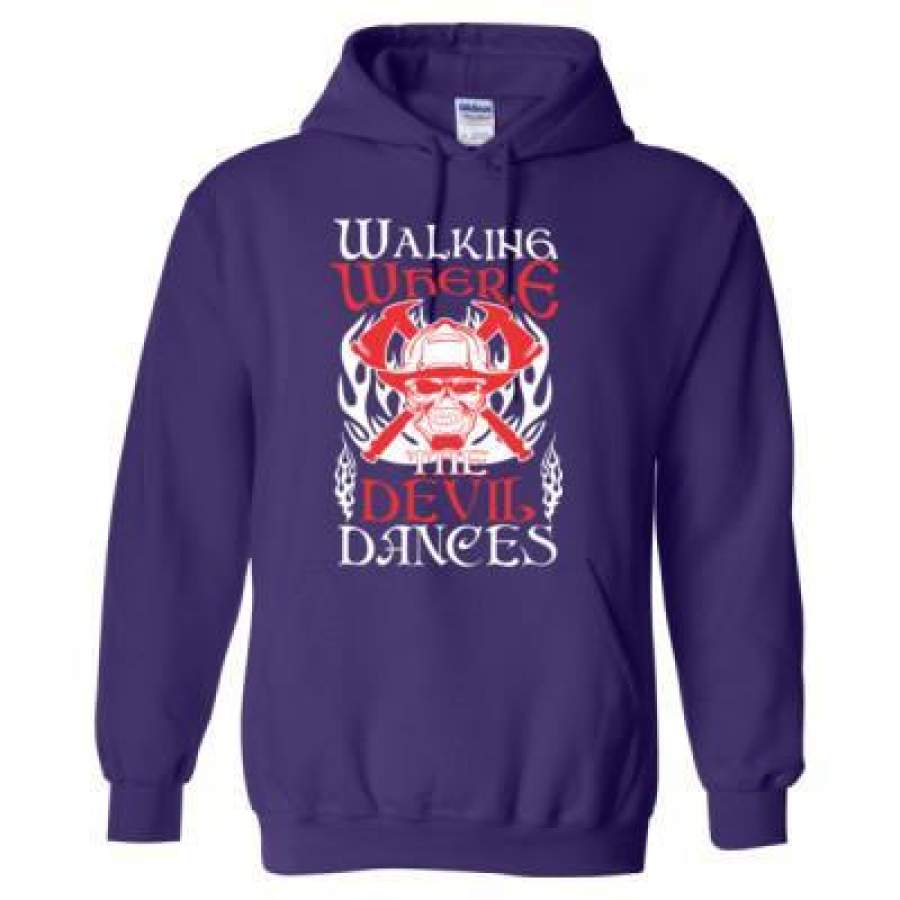 AGR Walking Where The Devil Dances Firefighter – Heavy Blend™ Hooded Sweatshirt