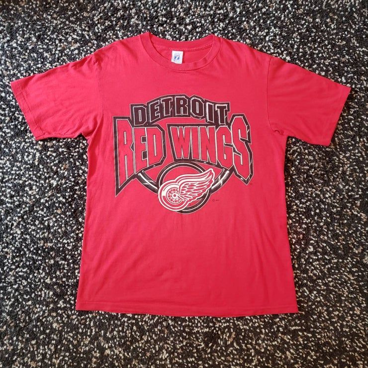 Single Stitch 1990 S Vintage Detroit Red Wings Graphic Shirt